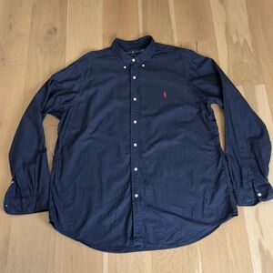 AUTHENTIC Polo Ralph Lauren Garment Dyed Oxford Button Down Shirt XXL Navy